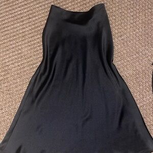 Zara Black Satin midi skirt